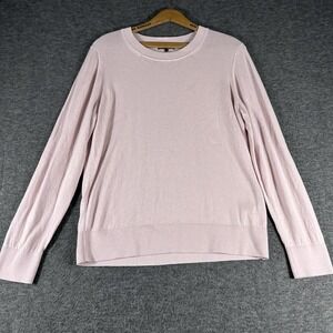 Quince Sweater Womens Light Pink Large Crewneck Cashmere  Blend Lightweight